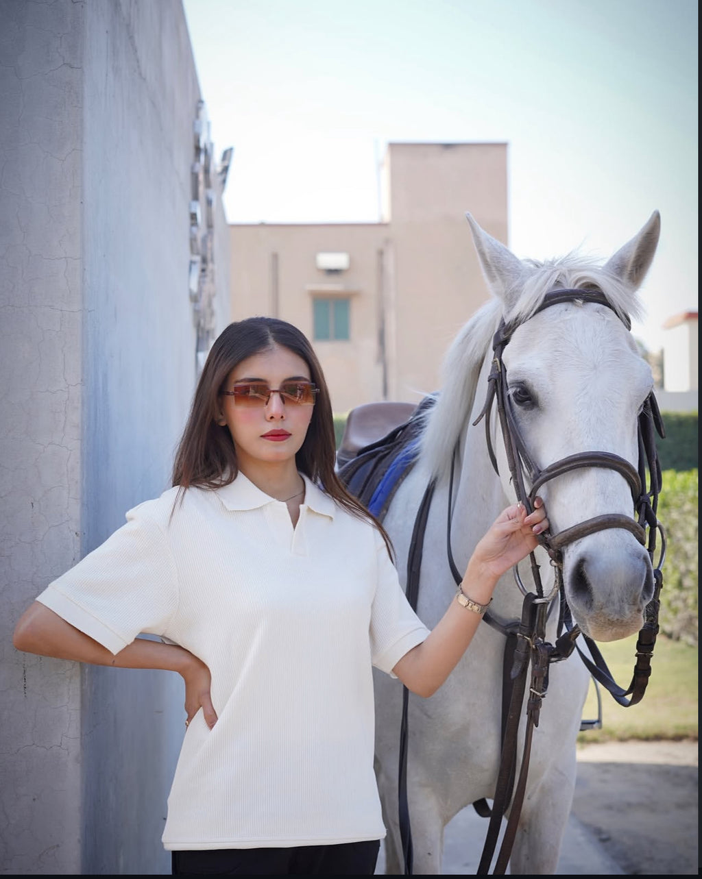 The Kharis Polo - Off White Minimal Luxe