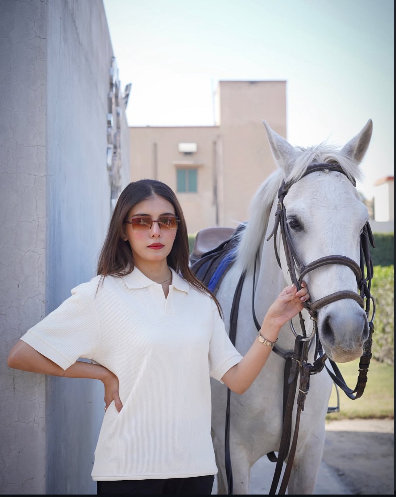The Kharis Polo - Off White Minimal Luxe
