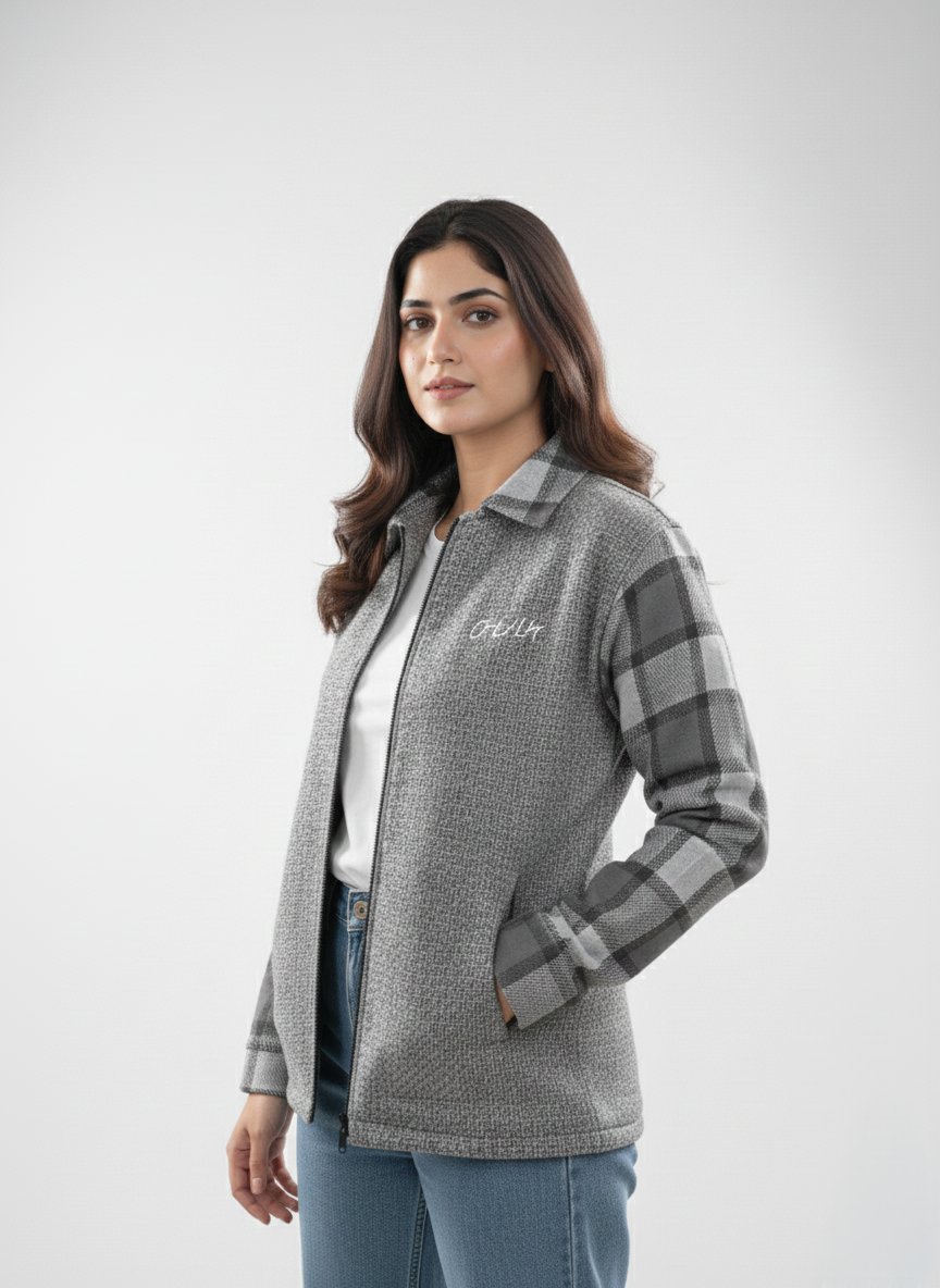 Charcoal Jute Jacket - Kharis