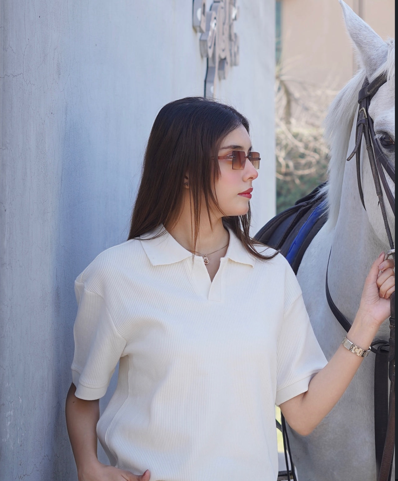 The Kharis Polo - Off White Minimal Luxe