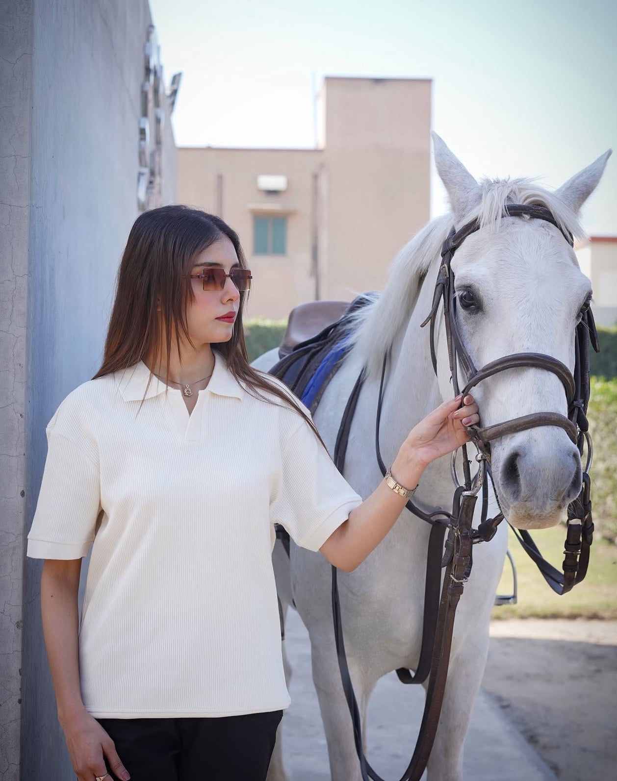 The Kharis Polo - Off White Minimal Luxe