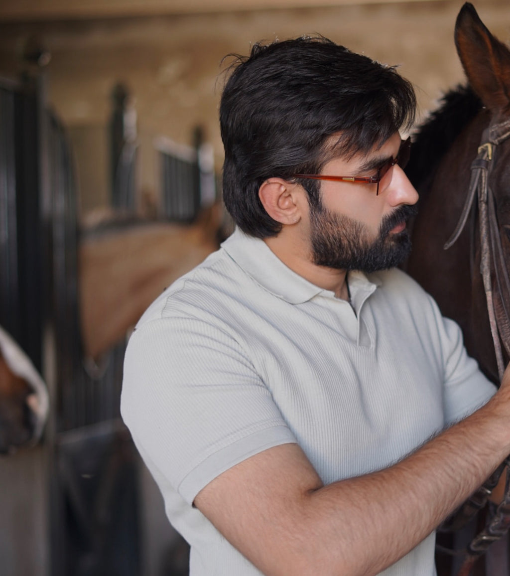 The Kharis Polo – Ash Greenish Minimal Luxe