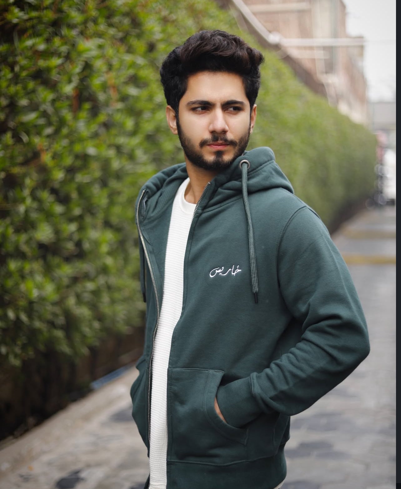 Kharis Dark Green Zip Hoodie