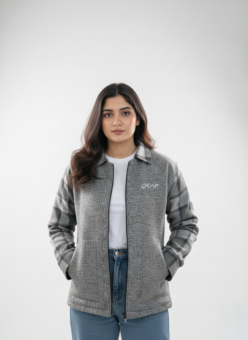 Charcoal Jute Jacket - Kharis