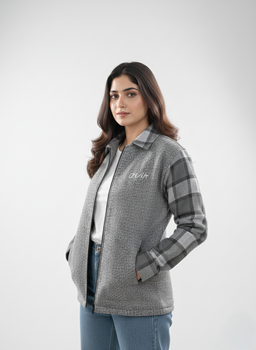 Charcoal Jute Jacket - Kharis