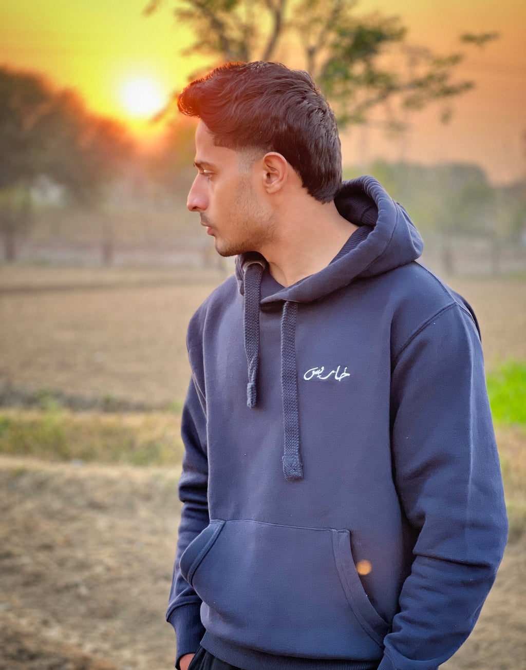 Cowboy navy blue Hoodie-Kharis