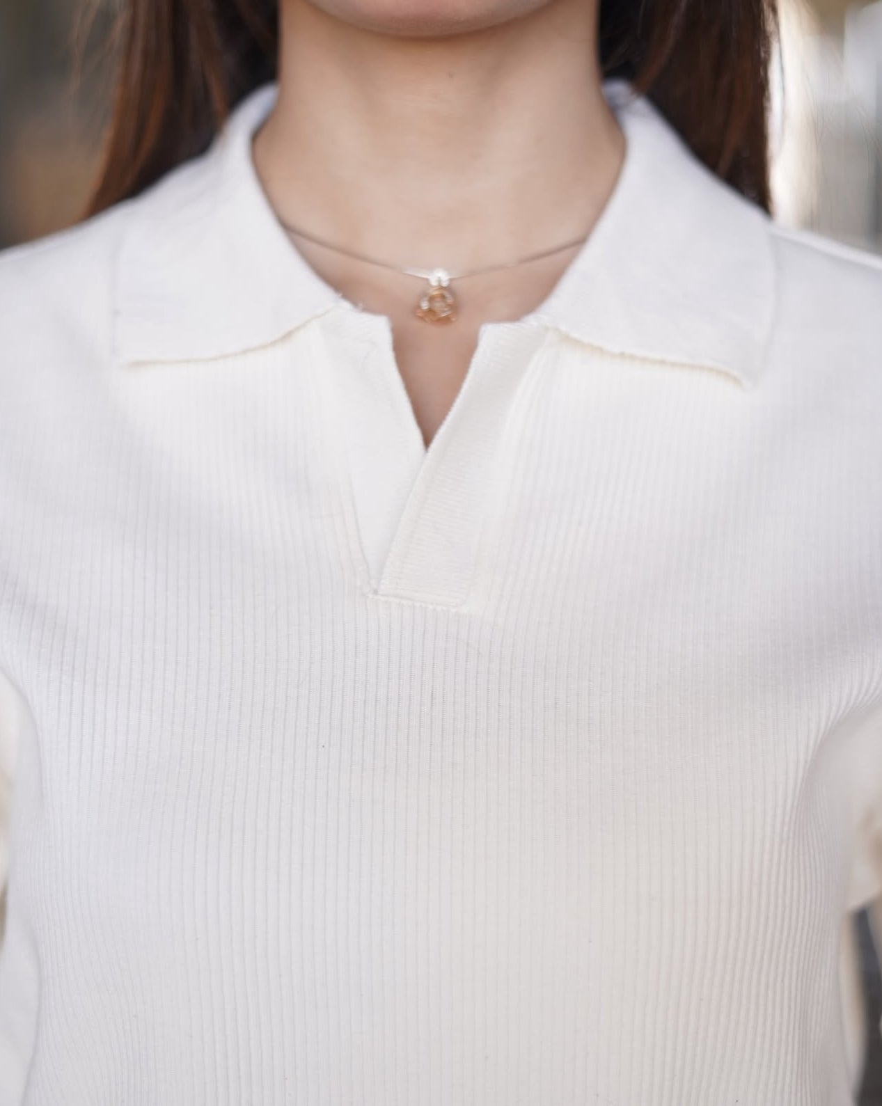 The Kharis Polo - Off White Minimal Luxe