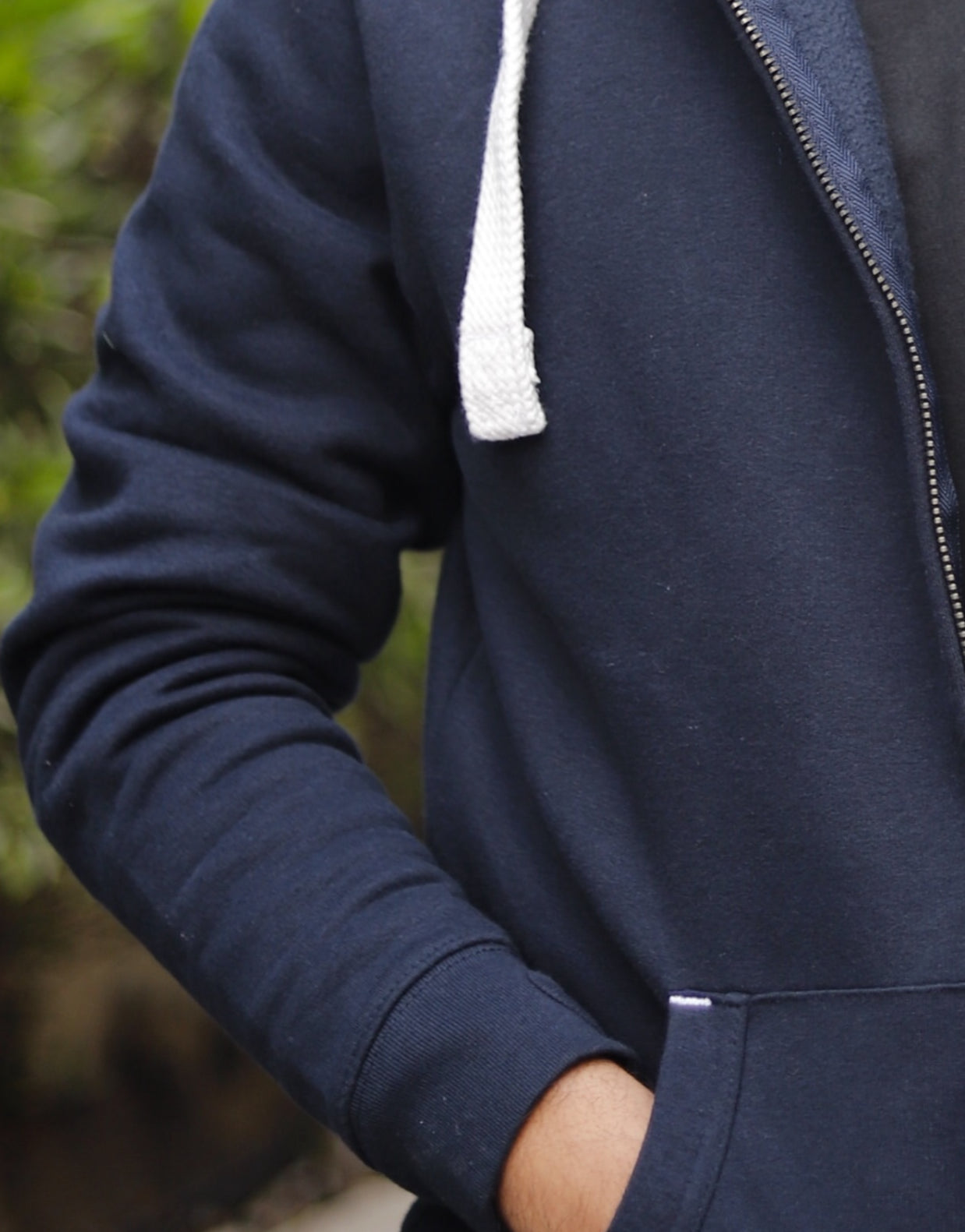 Kharis Navy Blue Zip Hoodie