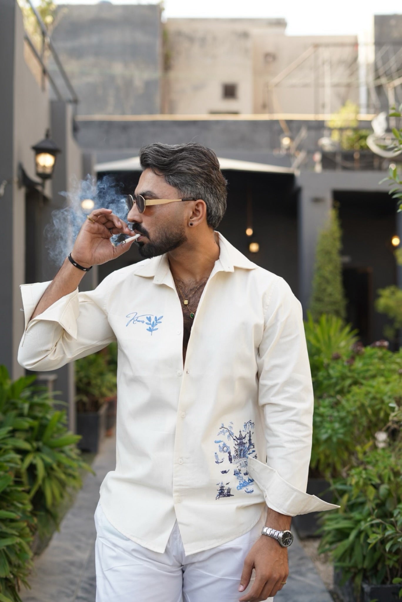 Off-White -Full Sleeve Italian Botanique